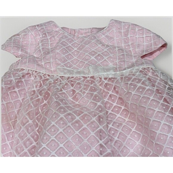 Designer Mayoral Summer Party Dress Smart Pink Lace Overlay Size 12mos - Picture 2 of 6